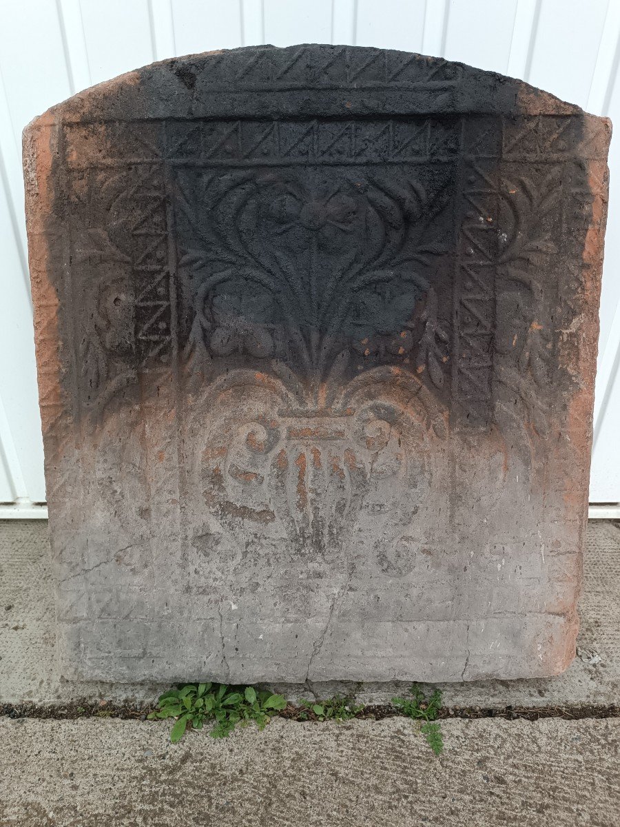 17th Terracotta Fireplace Hearth Plate -photo-2