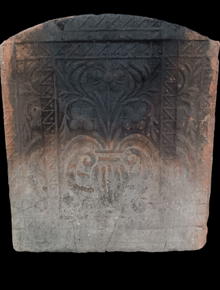 17th Terracotta Fireplace Hearth Plate 