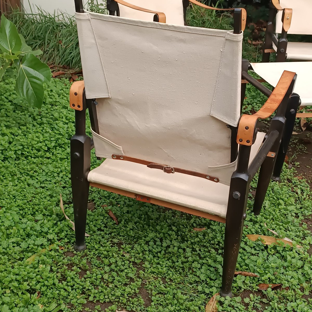  4 Safari Armchairs By Wilhelm Kienzle + Ottoman -photo-4