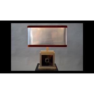 Lampe  De Bureau  Italienne  En Fer Blanc Et Bakélite 60s