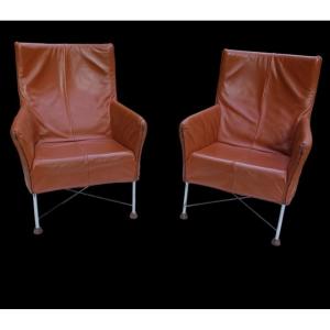 Pair Of "charly" Armchairs By Gérard Van Der Berg