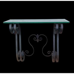 Wrought Iron Console With Windings