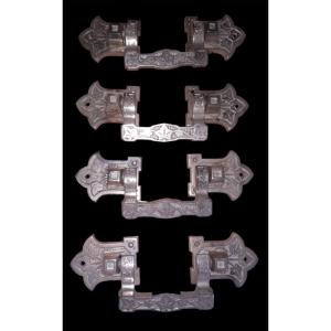 Suite Of 4 Art Deco Cast Aluminum Handles 