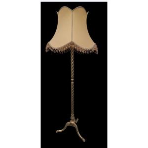 Floor Lamp In Bronze And Twisted Brass 