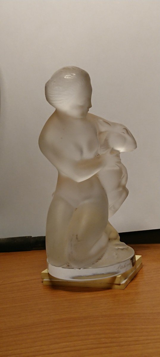 Lalique Statuette Cristal Nu Signé-photo-3