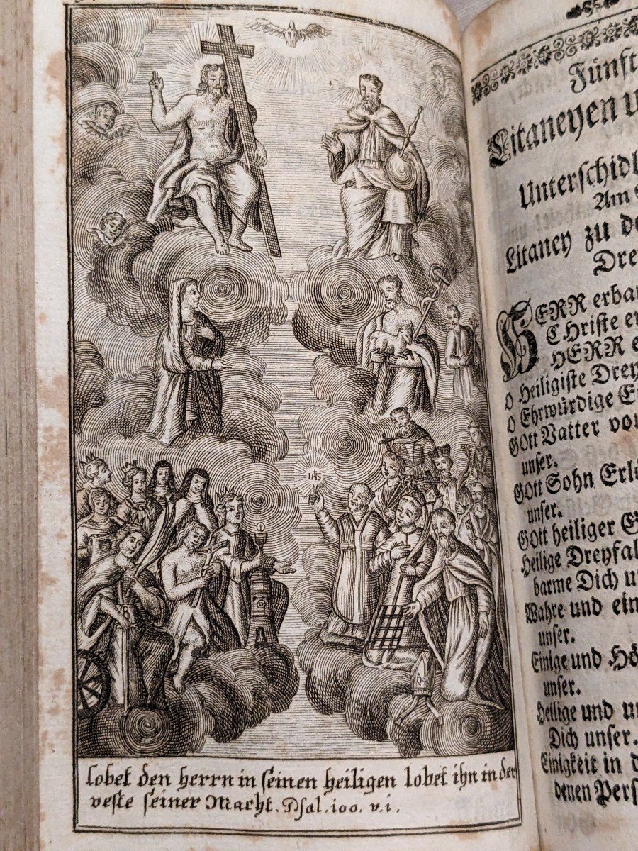 Livre Du 18eme Christlich Catholische Gebett, 1734 Augsbourg Fermoir Dentelle d'Argent Ciselé  -photo-5