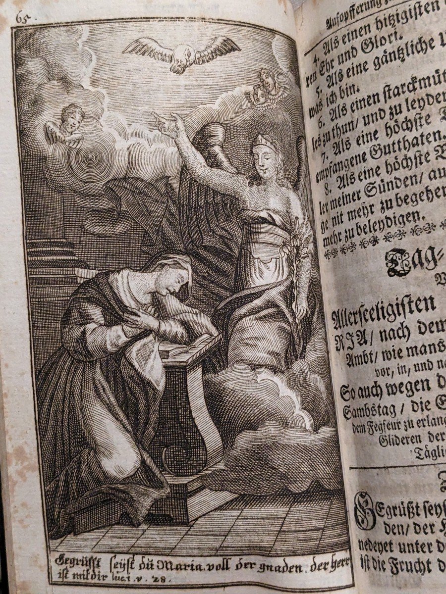 18th Century Book Christlich Catholische Gebett, 1734 Augsburg Chiselled Silver Lace Clasp-photo-6