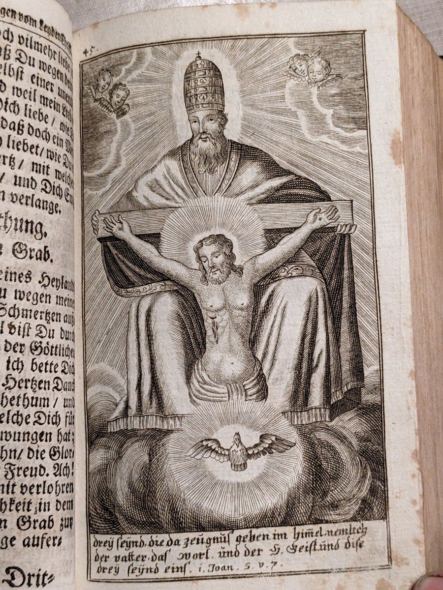 Livre Du 18eme Christlich Catholische Gebett, 1734 Augsbourg Fermoir Dentelle d'Argent Ciselé  -photo-7