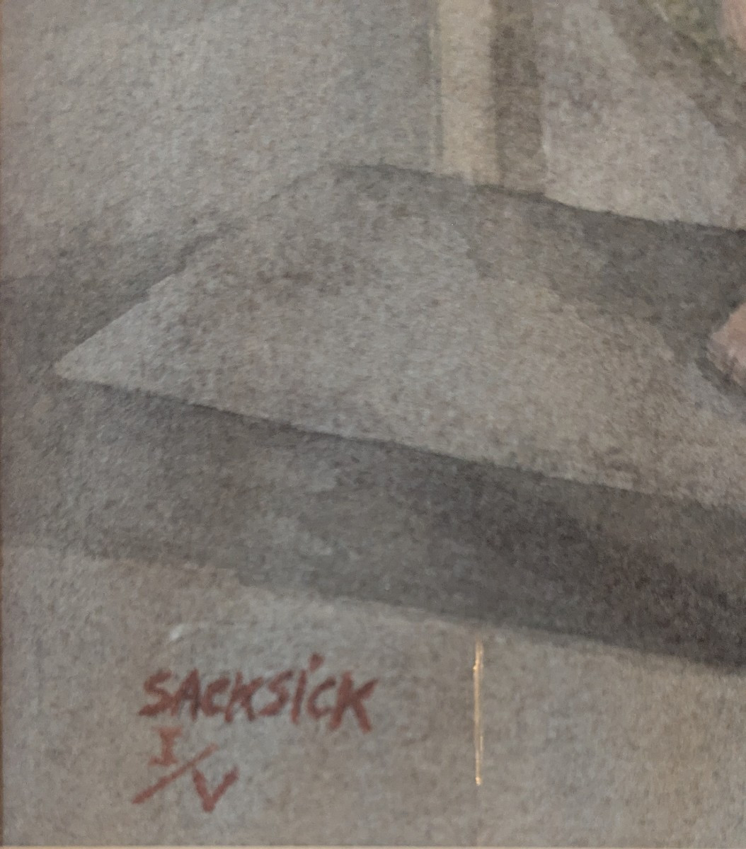 Gilles Sacksick , Julie assise, aquarelle -photo-3