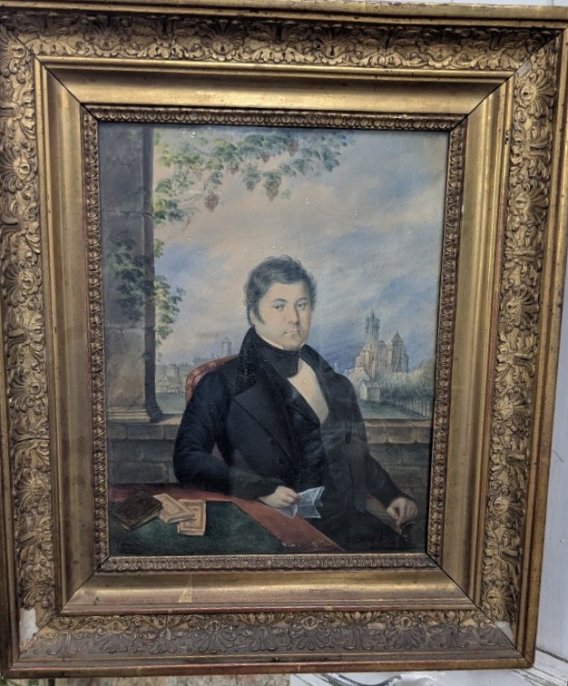 Gouache portrait de Louis Blaise Carrère à Rodez Aveyron daté 1809-photo-2