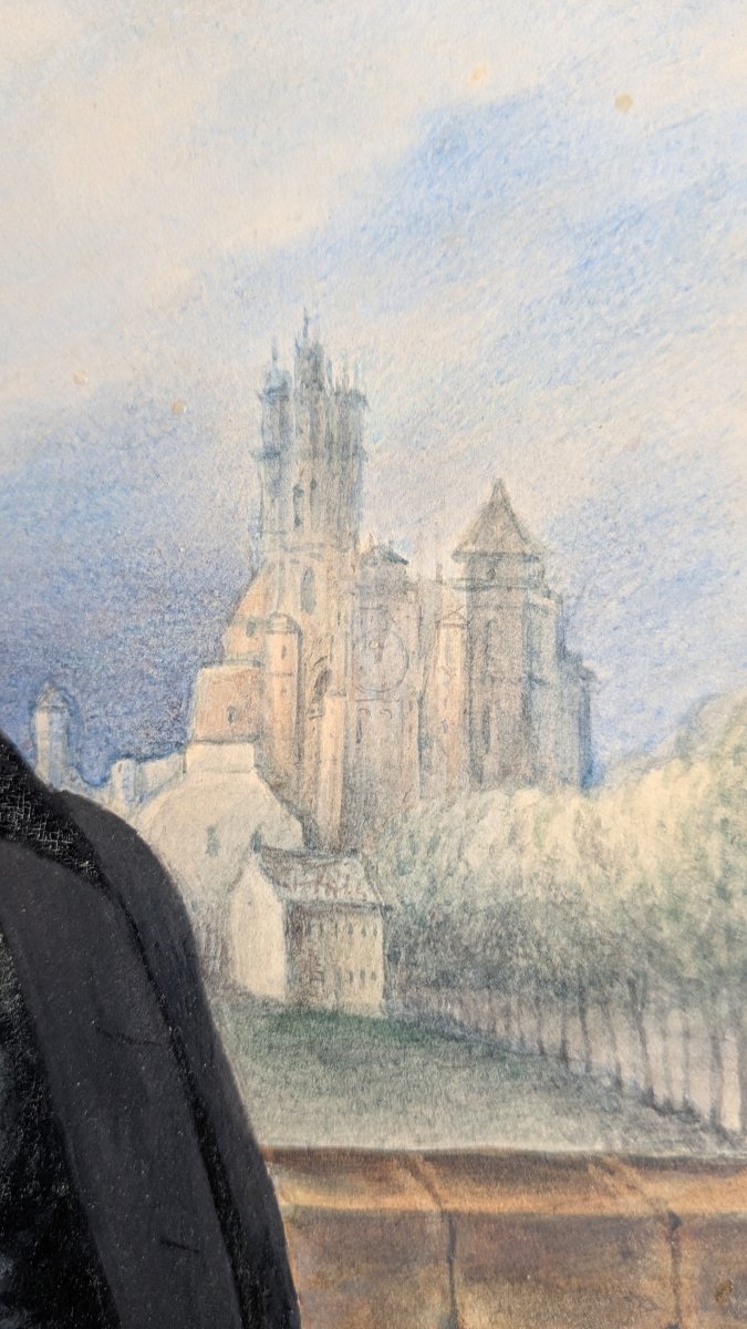 Gouache portrait de Louis Blaise Carrère à Rodez Aveyron daté 1809-photo-5