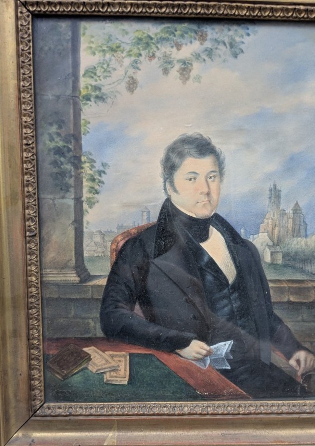 Gouache portrait de Louis Blaise Carrère à Rodez Aveyron daté 1809-photo-7