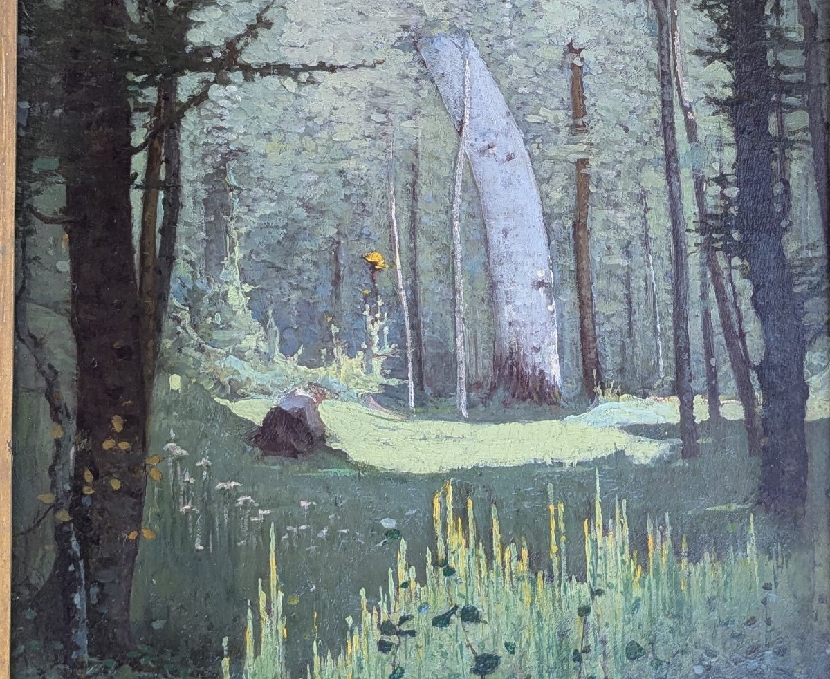 HENRI TAUREL (MAIGNELAY 1843-1927 ?) Paysage aux grands arbres-photo-2