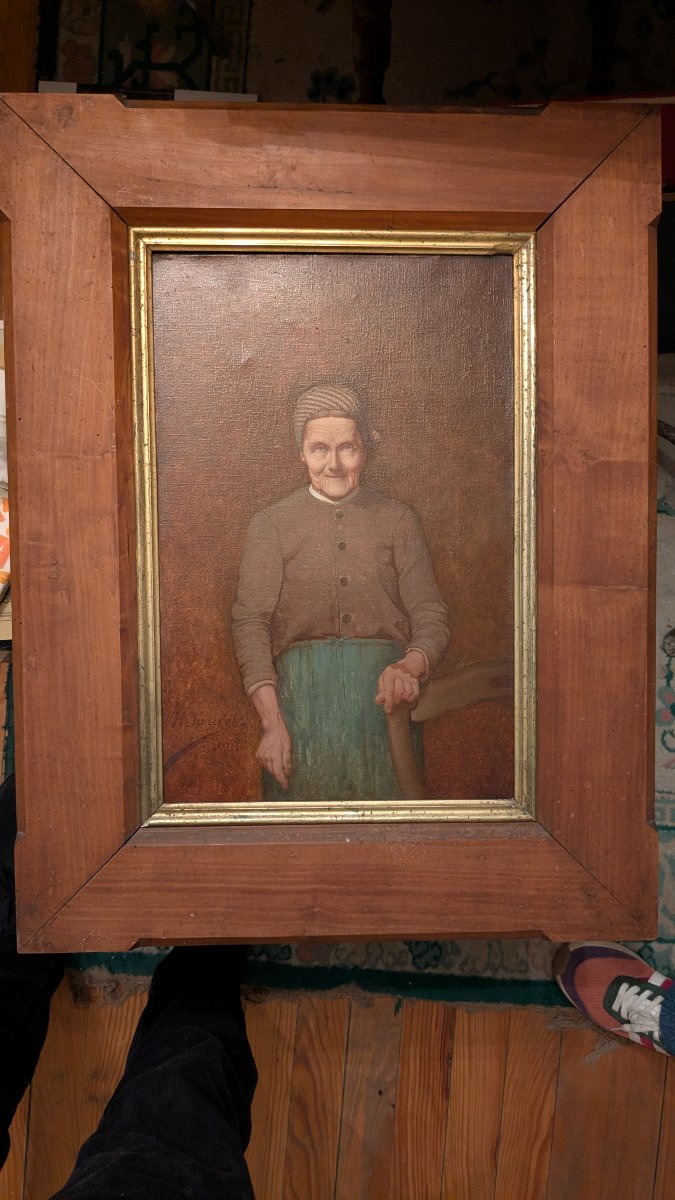 Henry Taurel, 1843–1927, *portrait Of An Old Woman Wearing A Scarf*, Oil On Canvas-photo-3