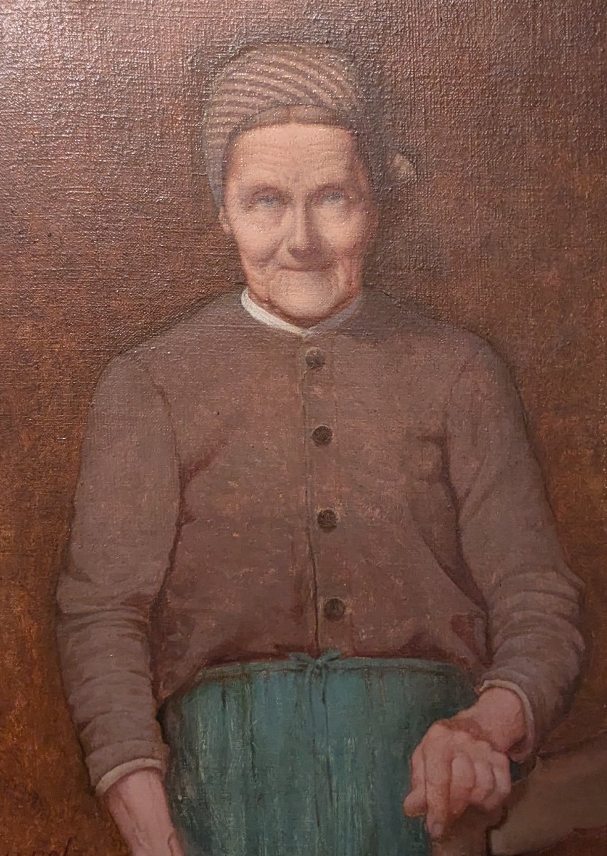 Henry Taurel, 1843–1927, *portrait Of An Old Woman Wearing A Scarf*, Oil On Canvas-photo-4