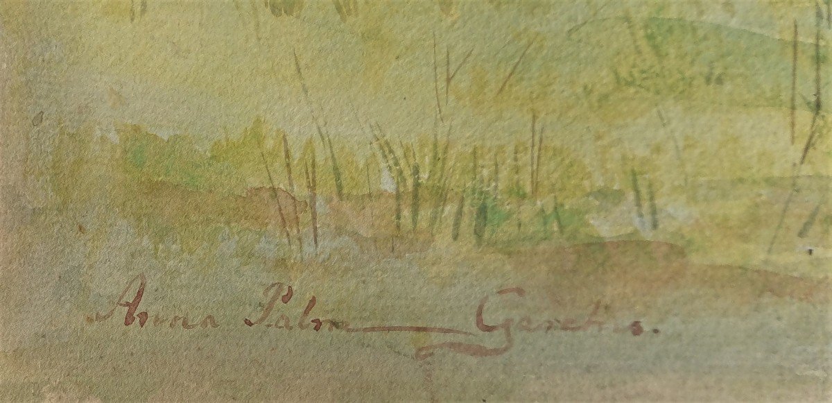 Anna Palm De Rosa (1859-1924) Chevaux Dans Le Pré , Aquarelle, Peintre  De Suède Stockholm-photo-3