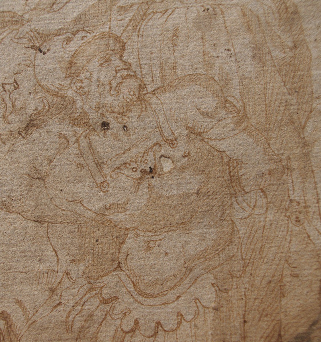 Old Drawing, Italian School Of The XVIth Century, To Restore-photo-1