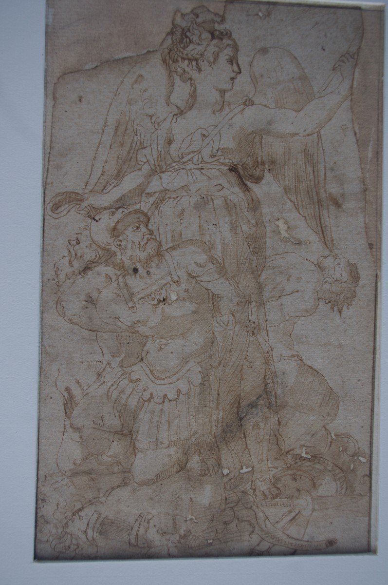 Old Drawing, Italian School Of The XVIth Century, To Restore-photo-4