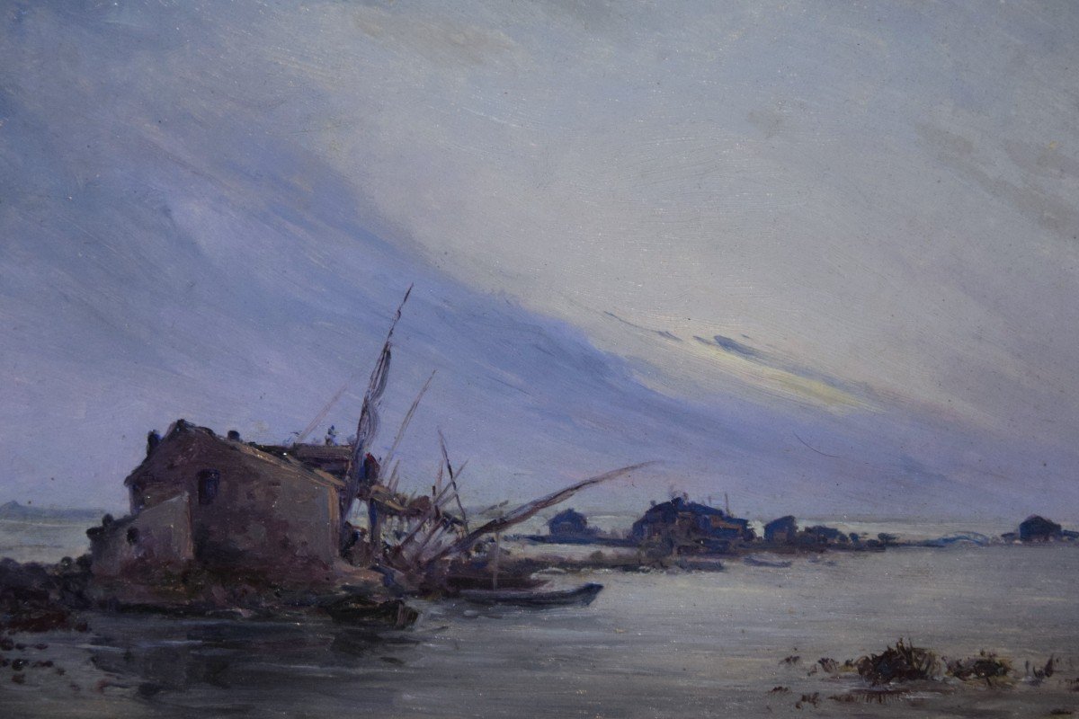 Henri Bésiné,, L étang De Leucate ,  Huile-photo-4