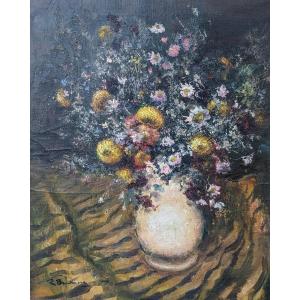 Roger Berckmans, Born In 1900, Belgian School, Bouquet Of Flowers, Oil On Canvas 