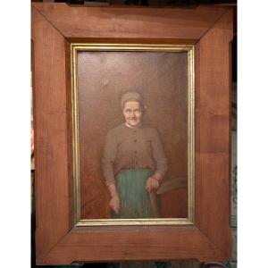 Henry Taurel, 1843-1927 Maignelay, Portrait de vieille femme au foulard, huile sur toile