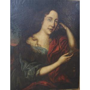 Marie Madeleine , école Française Du 17ème Siècle, Huile Sur Toile 82cm Sur 65cm