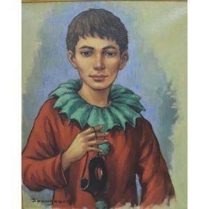 Antonin Ivanovich Soungouroff (1894,?) Portrait Young Boy