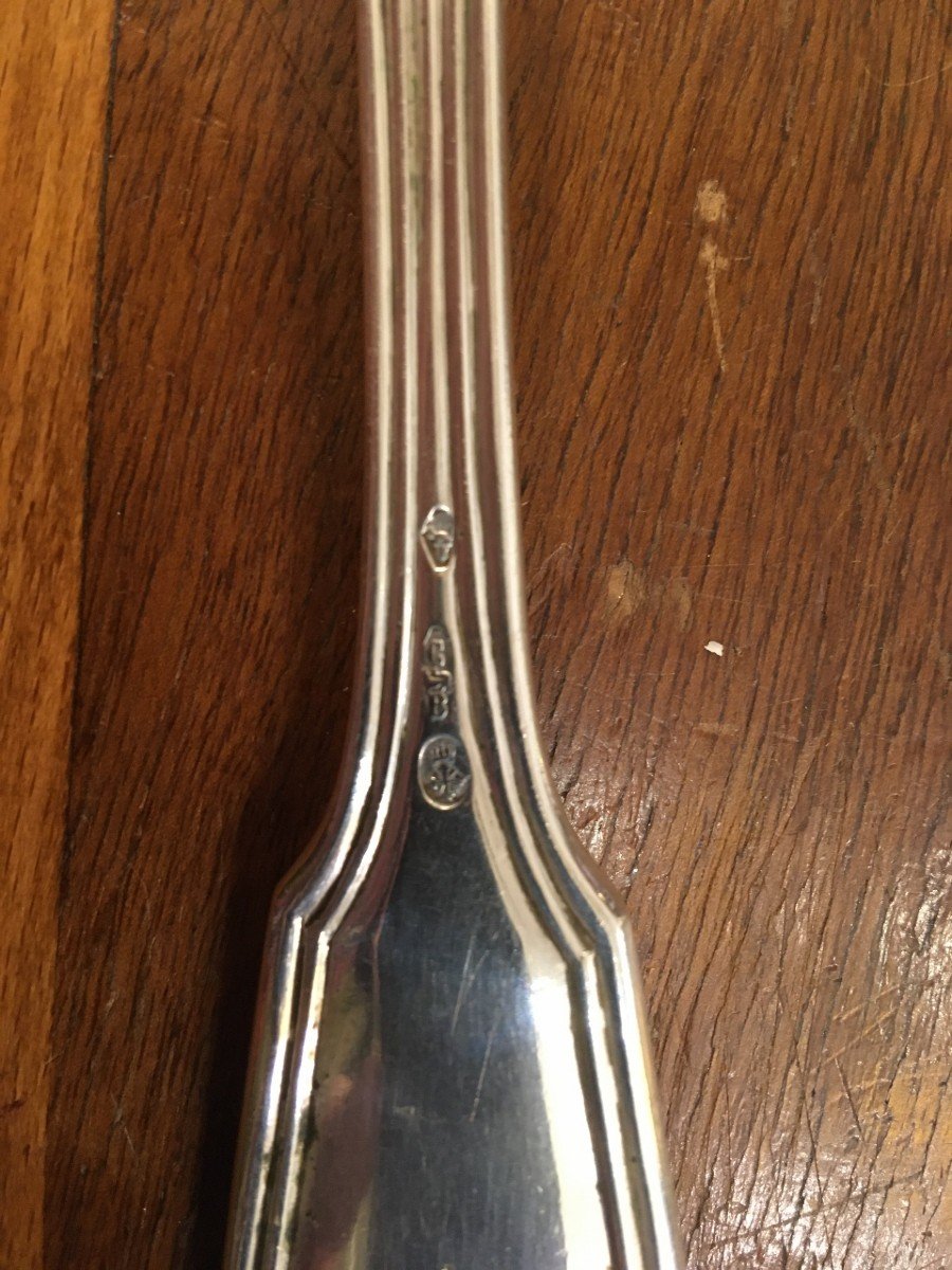 Stew Spoon In Sterling Silver Late 18th Century Hallmark Of The County Of Nice-photo-1