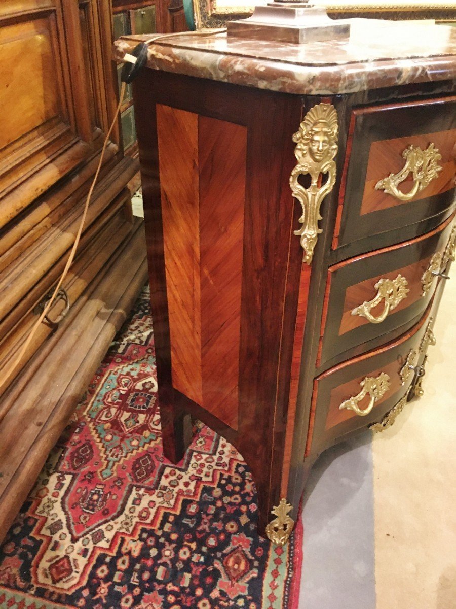 Rare And Elegant Small Commode Stamped Jean-charles Ellaume From The 18th Century-photo-4