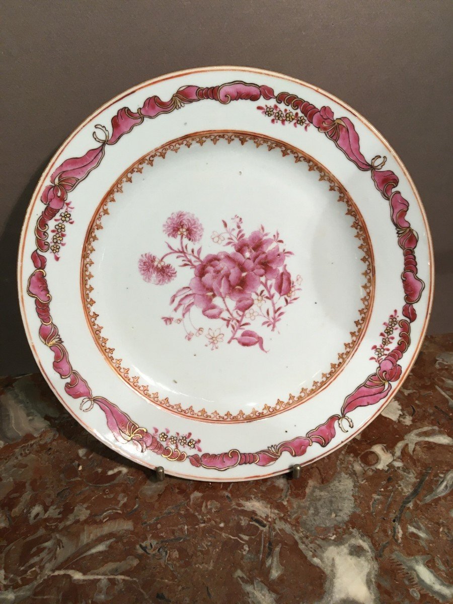 Paire d'Assiettes Porcelaine De Chine  du 18 éme siècle-photo-3