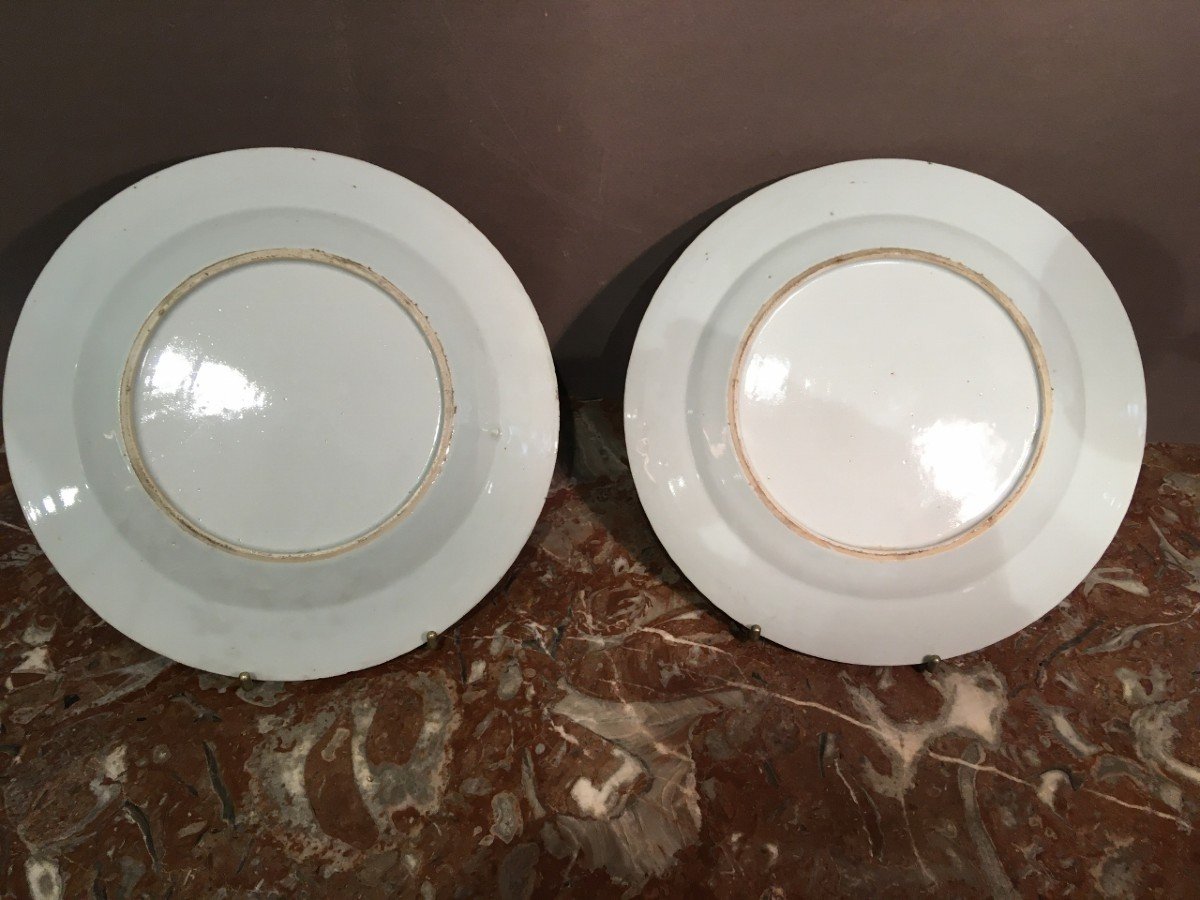 Paire d'Assiettes Porcelaine De Chine  du 18 éme siècle-photo-4