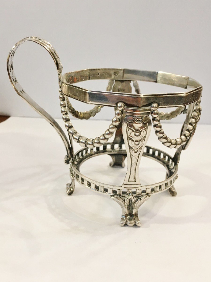 Rare Decagon Mustard Pot In Sterling Silver 18th Century By Jean-baptiste François Cheret-photo-4