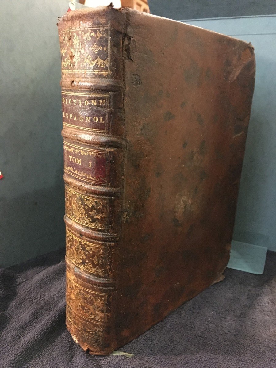 Rare Livre Nouveau Dictionnaire Espagnole- Francais Et Latin 1759-photo-2