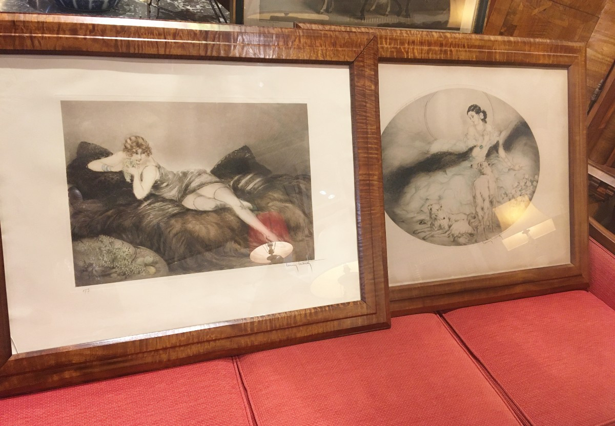 Pair Of Aquatint Etchings Signed Louis Icart (1888 - 1950)