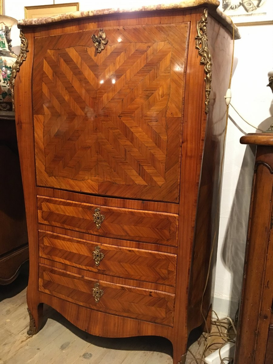 Louis XV Style Secretary Signed M Limart 19th Century -photo-6