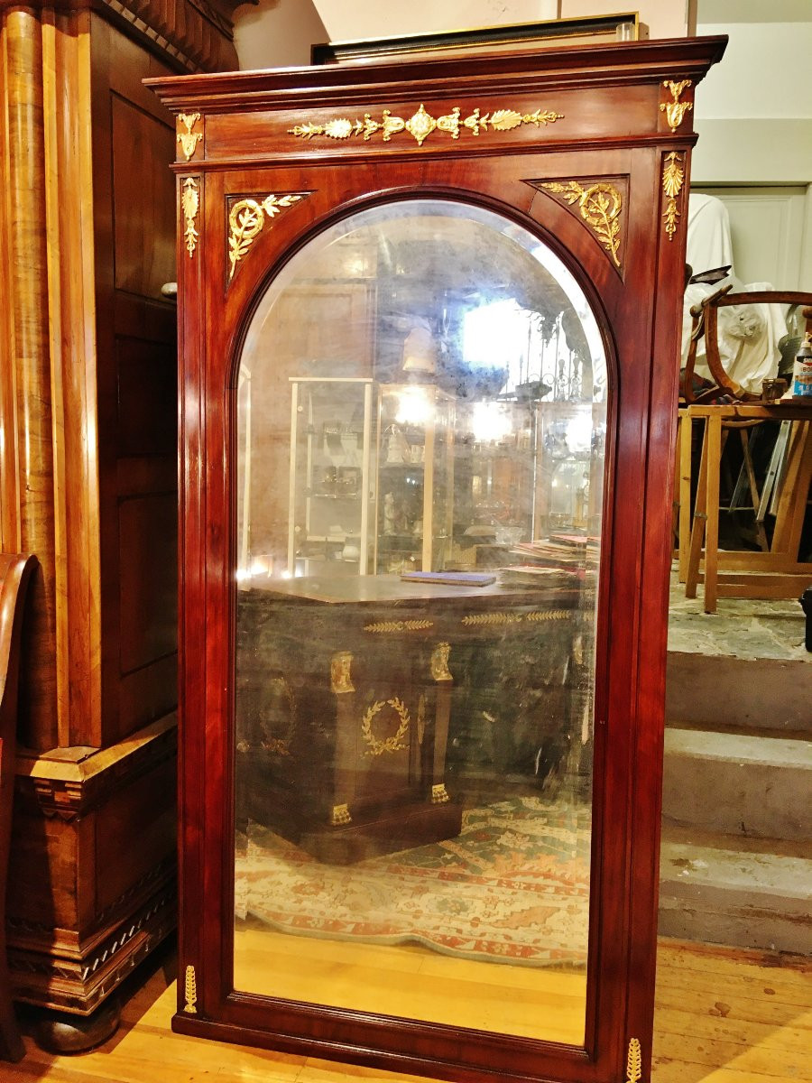 Important ensemble de bureau de style Empire en acajou et bronzes fin  XIX ème début XX ème-photo-2
