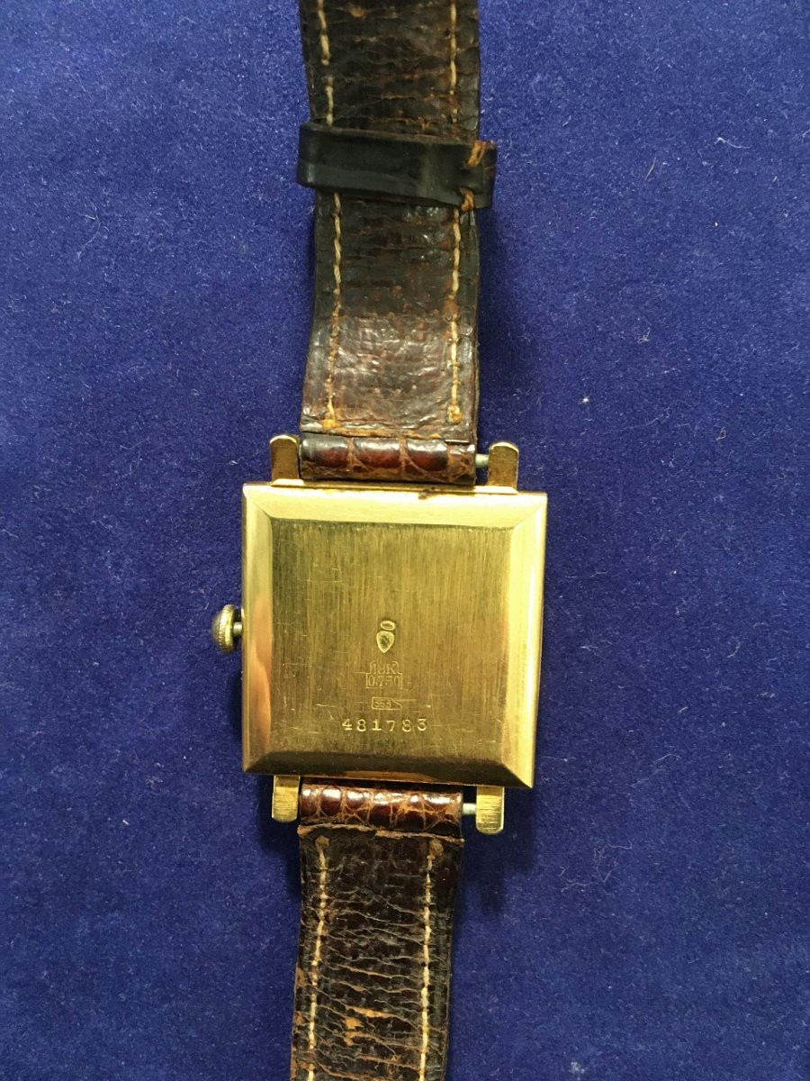 Rare Solid Gold Tank Watch From The Zodiac Swiss Brand-photo-4