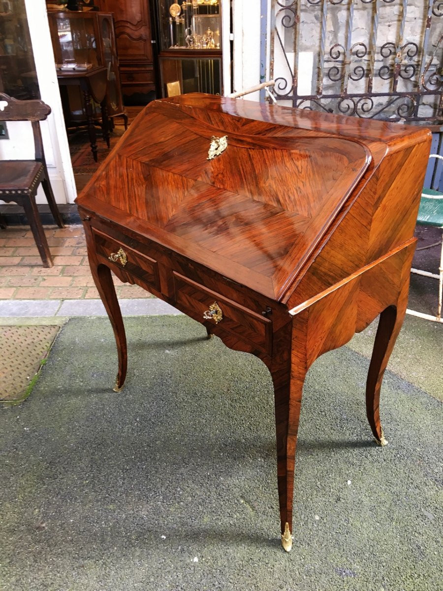Louis XV Sloping Desk Signed Pierre Migeon II (1701 - 1758)-photo-2