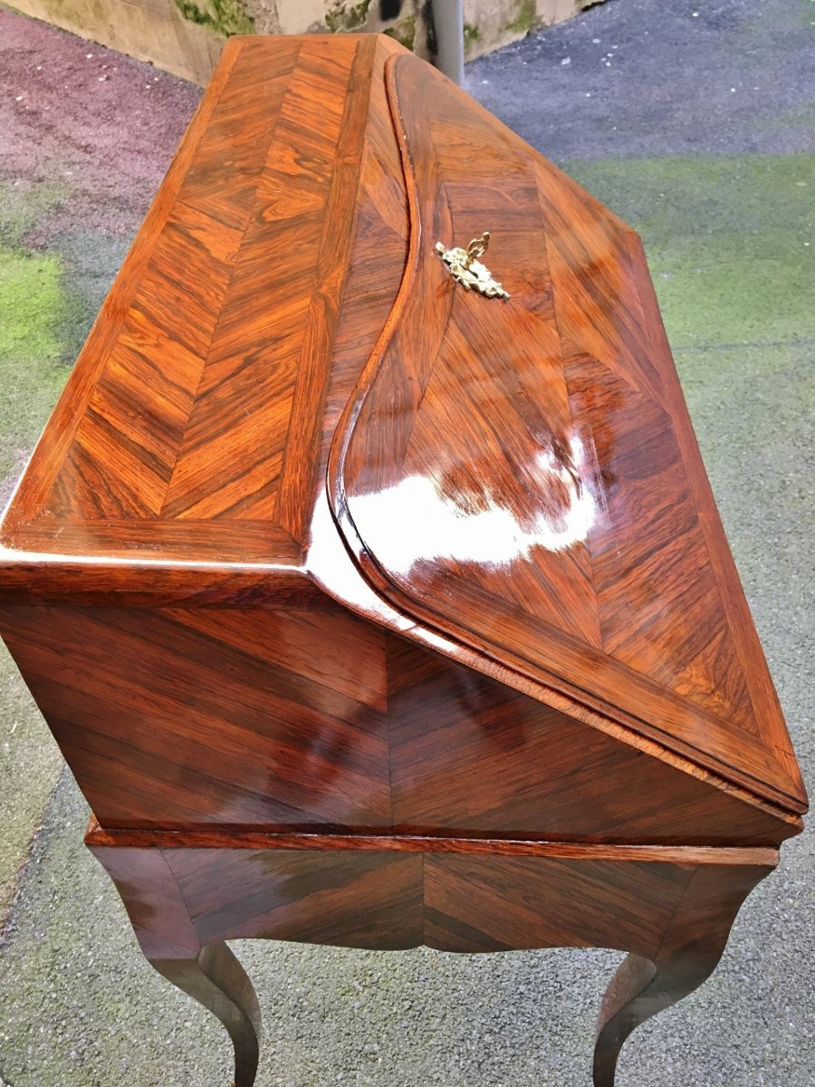 Louis XV Sloping Desk Signed Pierre Migeon II (1701 - 1758)-photo-4