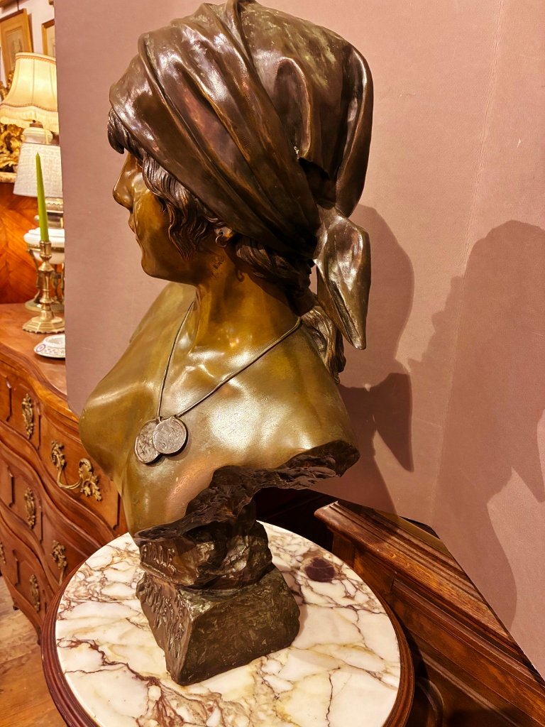 Bronze Fille de Bohème par E Villanis -photo-4