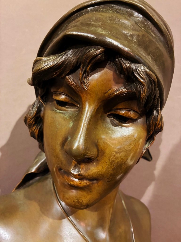 Bronze Fille de Bohème par E Villanis -photo-5