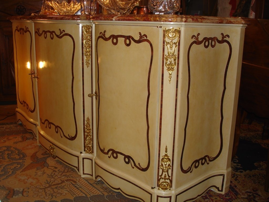 Curved Sideboard Painted XIXth Century-photo-3