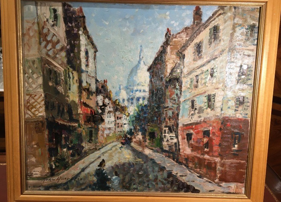 View Of Paris Rue St Rustique De Mério Améglio (1897 - 1970)