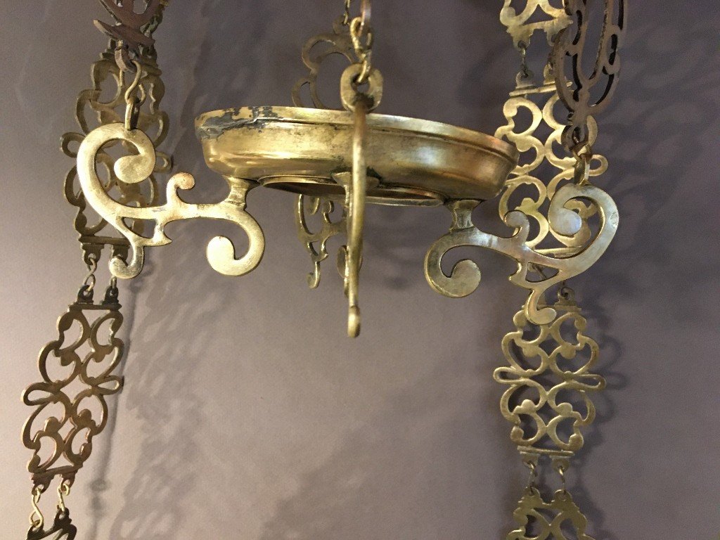 17th Century Bronze Suspension Chandelier-photo-1