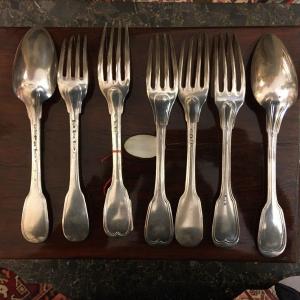 A Series Of Cutlery In Sterling Silver 18th And 19th Hallmark