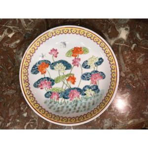 Rare Deep Plate In Chinese Porcelain Late 19th Century