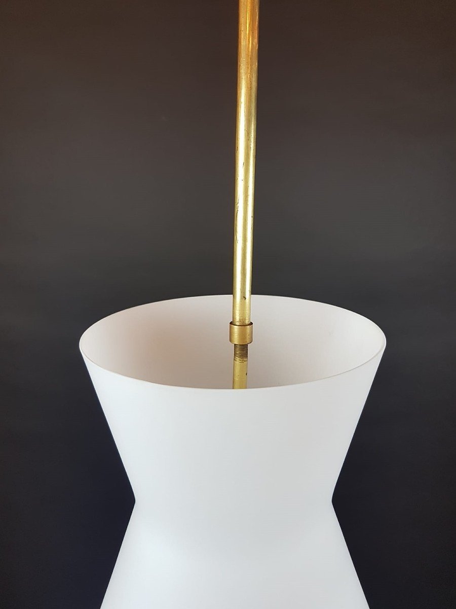 Fontana Arte, Pendant Lamp In White Opaline-photo-3