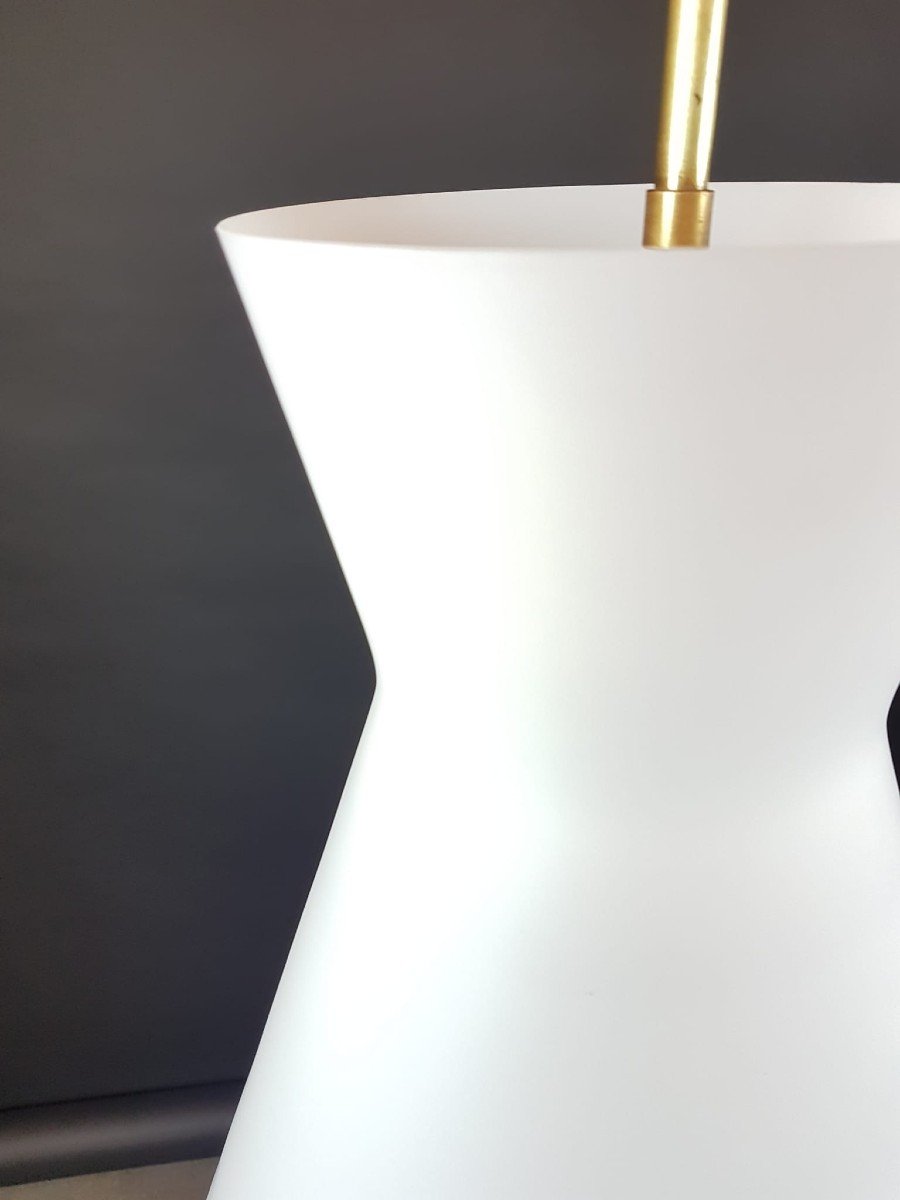 Fontana Arte, Pendant Lamp In White Opaline-photo-2