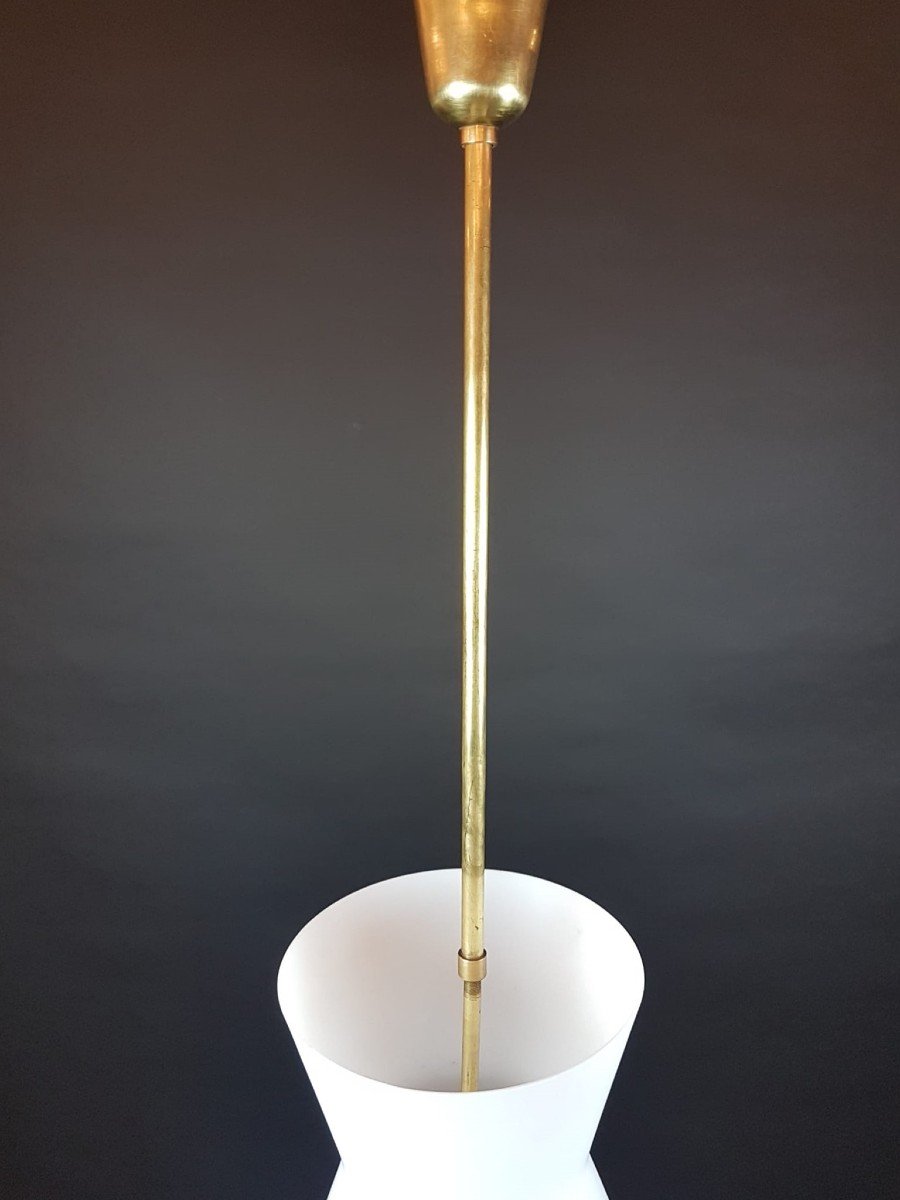 Fontana Arte, Pendant Lamp In White Opaline-photo-3