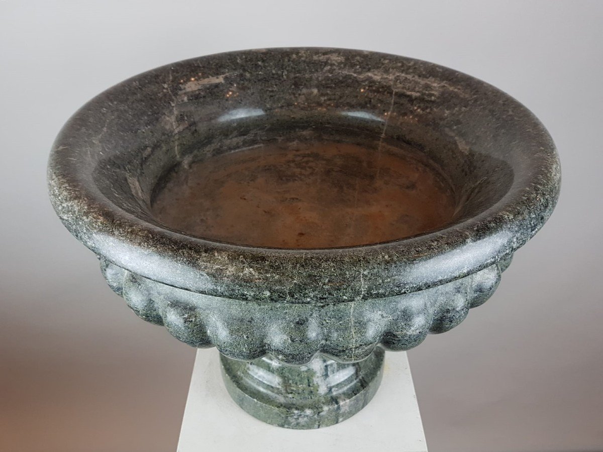 Veined Green Marble Basin, Italy Late 19th-photo-4